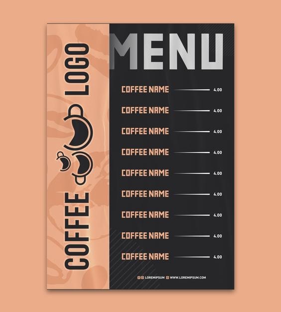 Vector coffeeshop menu vector template