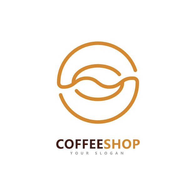 Coffeeshop Minimalistisch vectorlogo Koffiebonen logo sjabloon