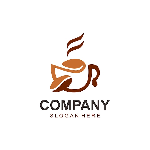 Coffeeshop Minimalistisch vectorlogo. Koffiebonen logo sjabloon