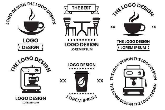 Coffeeshop of café-logo in vintage stijl