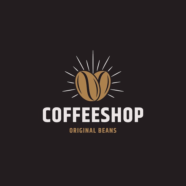 Coffeeshop of koffiebonen logo pictogram ontwerp sjabloon platte vector