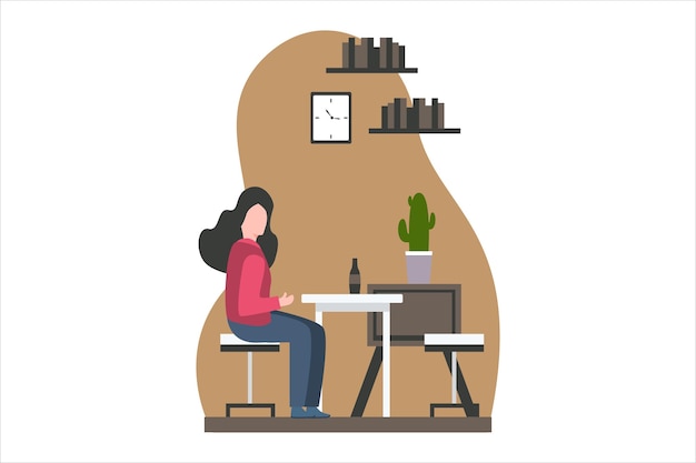 Coffeeshop platte ontwerp illustratie