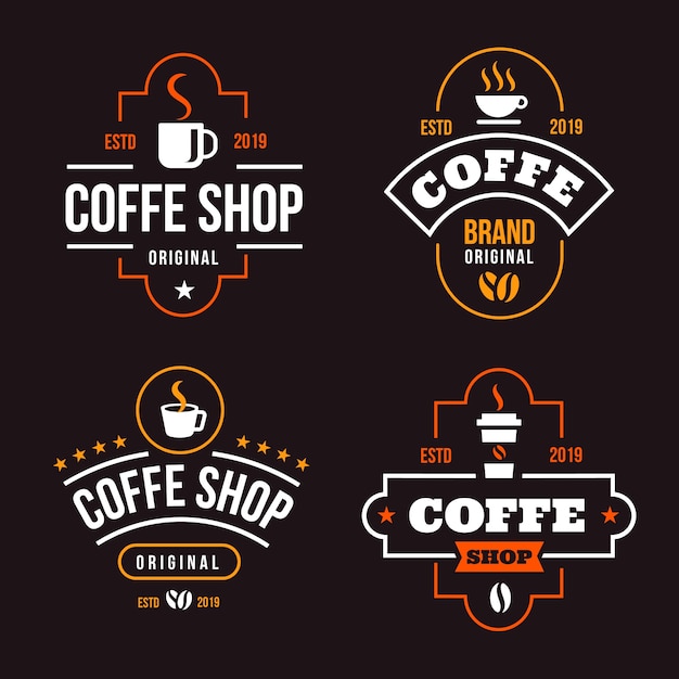 Vector coffeeshop retro logo collectie