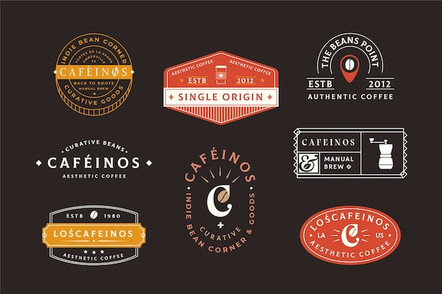 Coffeeshop retro logo set