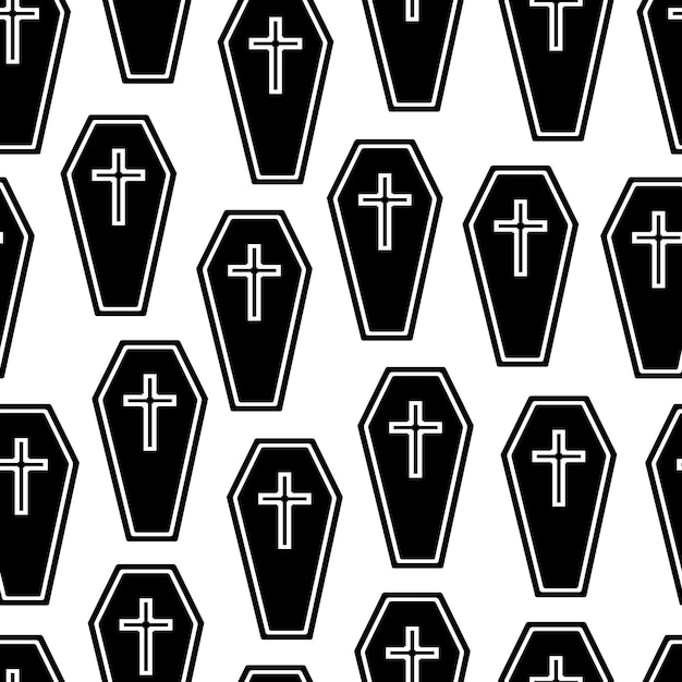 Coffins seamless pattern