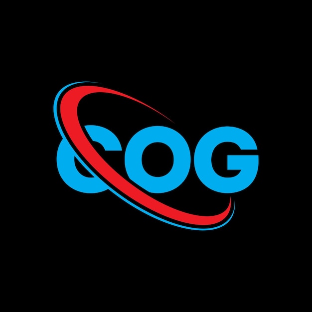 Vector cog logo cog letter cog letter logo ontwerp initialen cog logo gekoppeld aan cirkel en hoofdletters monogram logo cog typografie voor technologiebedrijf en vastgoedmerk