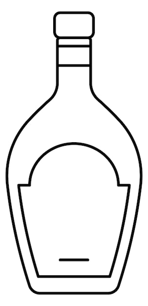 Cognac pictogram Alcohol glazen fles lineair symbool