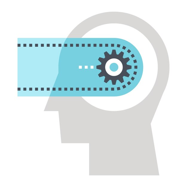 cognitief proces plat web icoon concept