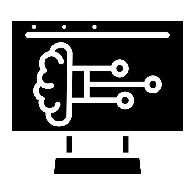認知コンピューティングのラインイラスト