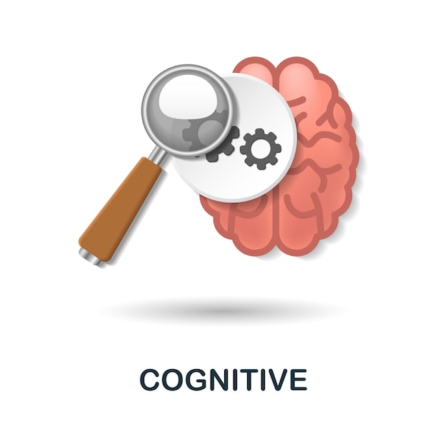 Cognitive icon 3d illustration from neuromarketing collection Creative Cognitive 3d icon for web design templates infographics and more