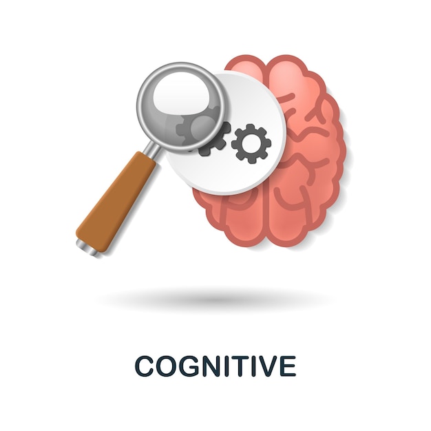 신경 마케팅 컬렉션에서 인지 아이콘 3d 그림 웹 디자인 템플릿 infographics 등을 위한 크리에이 티브 인지 3d 아이콘