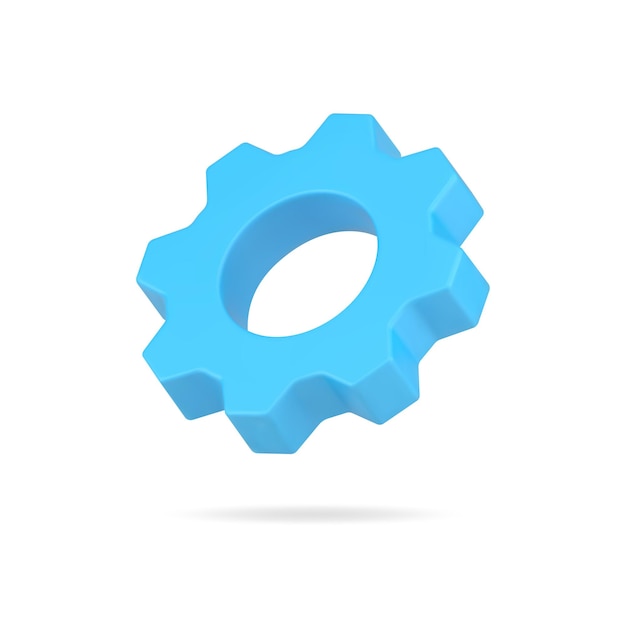 Cogwheel 3d Icon 파란색 최적화 및 새 프로젝트 개발
