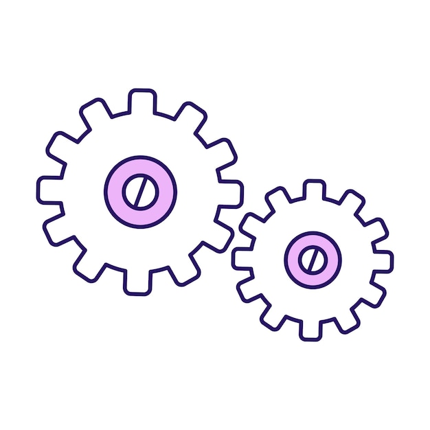 Cogwheel semi flat color vector element