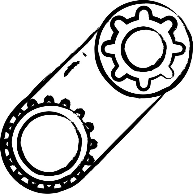 Vector cogwheels hand drawn vector illustration