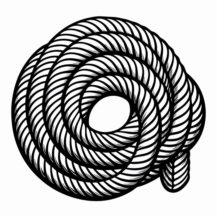 Vector coil of rope isolated on white background