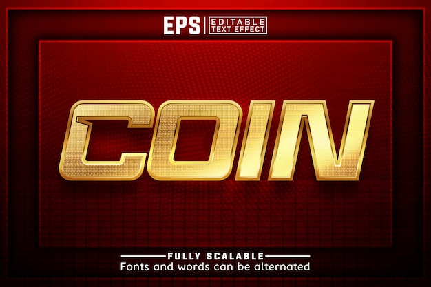 Coin 3d editable text effect