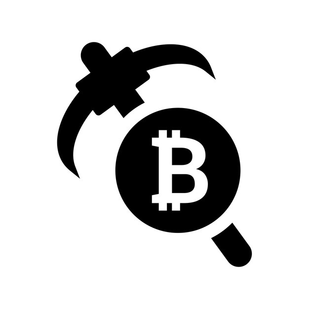 Vector coin faucet bitcoin cryptocurrency mining icon black vector graphics