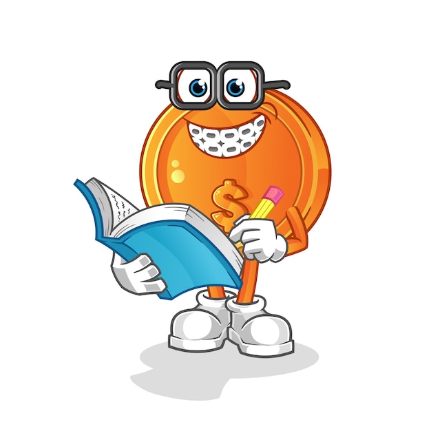 Coin geek cartoon cartoon mascot 