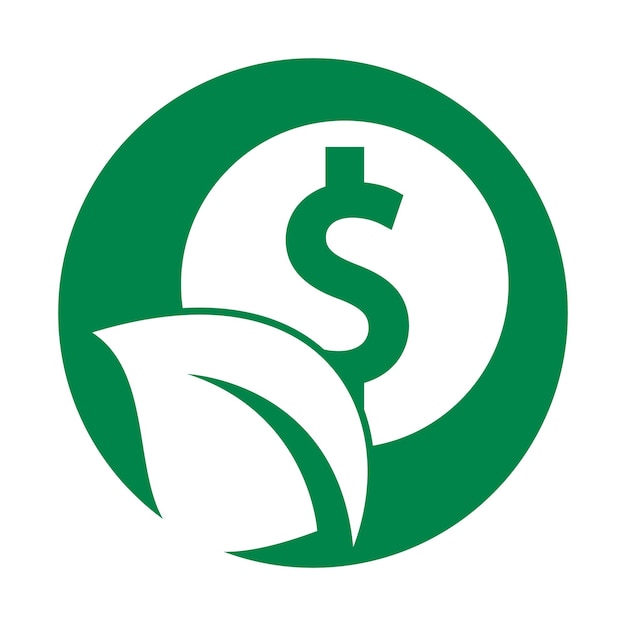 Coin and leaf logo combination Money and eco symbol or icon