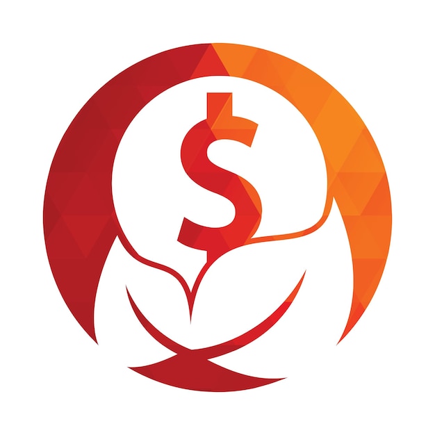 Vector coin and leaf logo combination money and eco symbol or icon