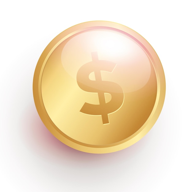 Vector coin and money cash icon vector illustration isolated on blue background