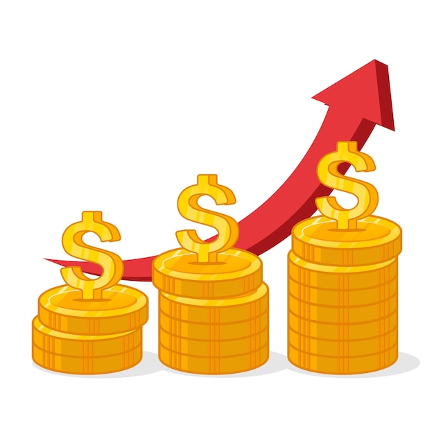 Coin money gold growth up successful investment bussines