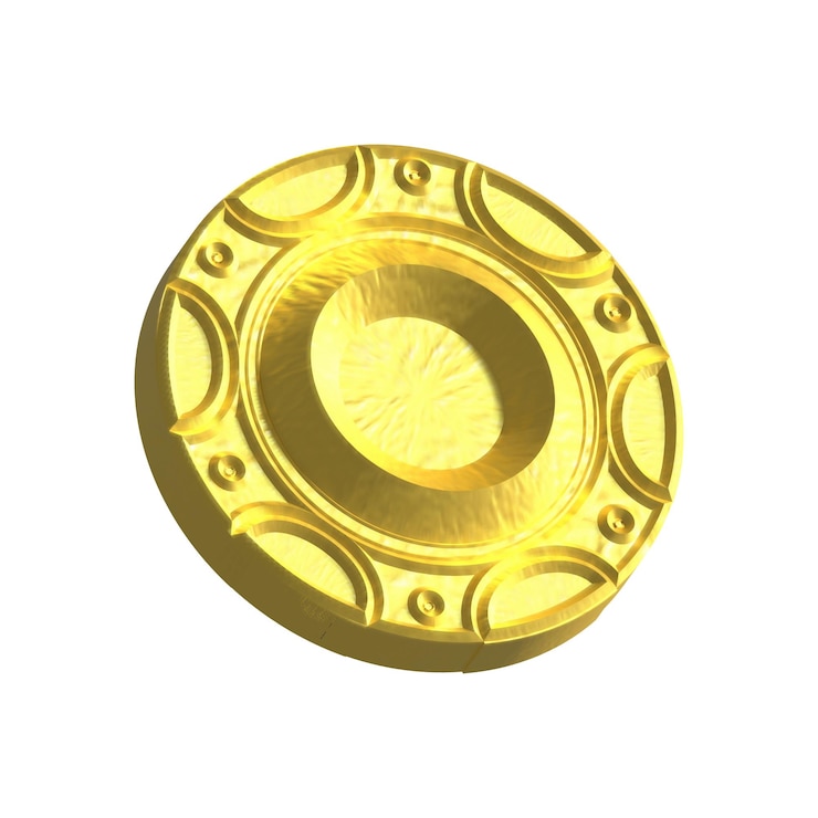 Vector coin, shield, artifact for a computer game made of gold