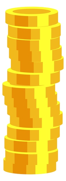 Vector coin stack golden dollar column finance icon