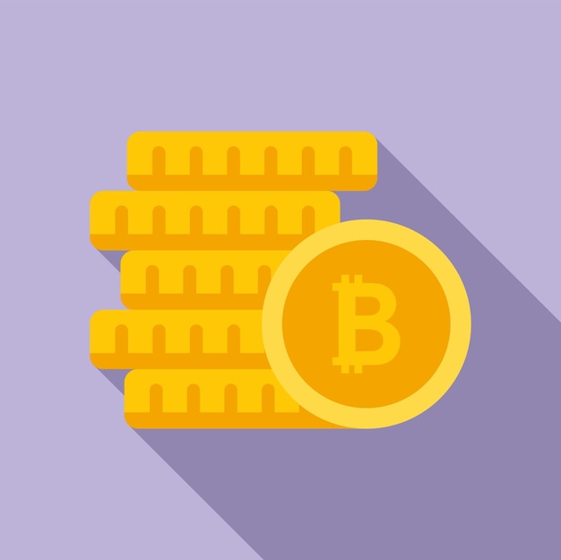 Coin stack icon flat vector Crypto money Business finance
