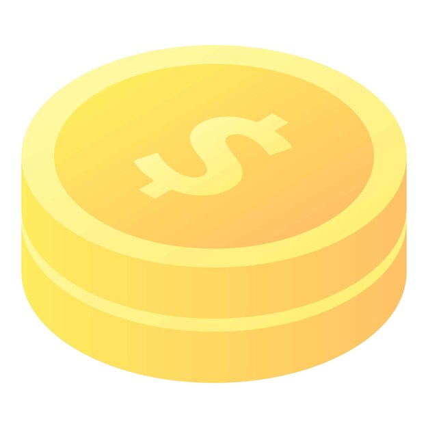 벡터 동전 스택 아이콘 흰색 배경에 고립 된 웹 디자인을 위한 동전 스택 벡터 아이콘의 아이소메트릭