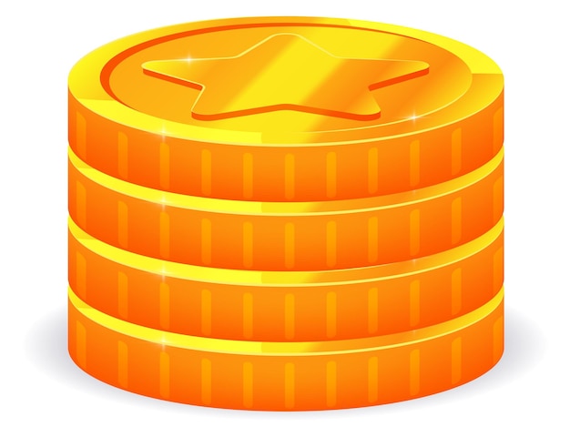 Coin stack wealth symbol cartoon golden icon