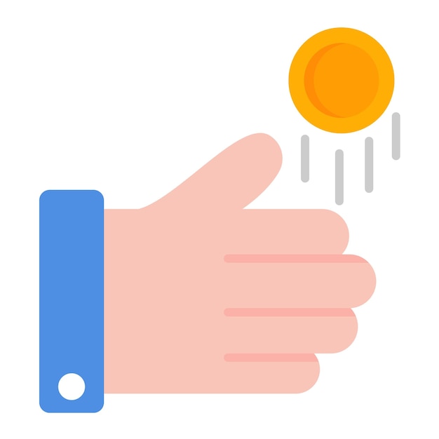 Coin Toss Flat Illustration