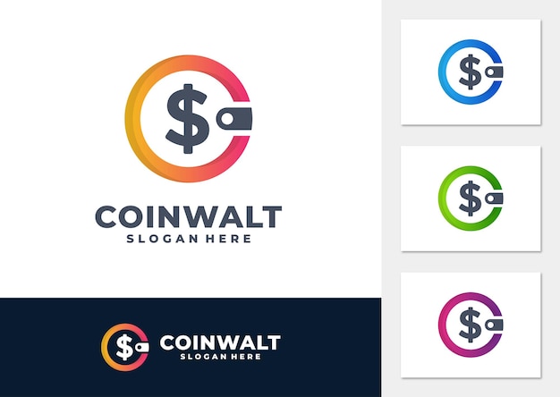 Coin wallet logo vector