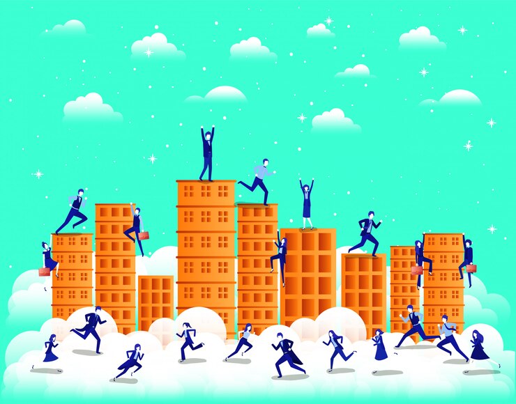 Vector coins cash money with businessmen