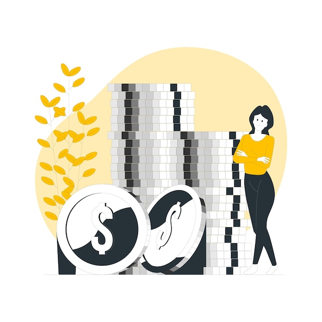 Coins Flat Illustrations vector