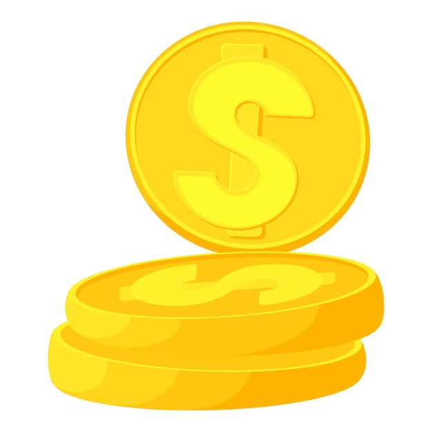 Vettore icona di monete illustrazione cartoni animati di monete icona vettoriale per il web