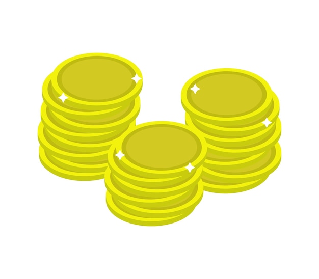 Vector coins isometric