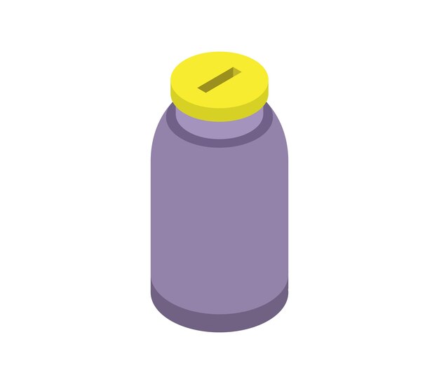 Coins jar isometric