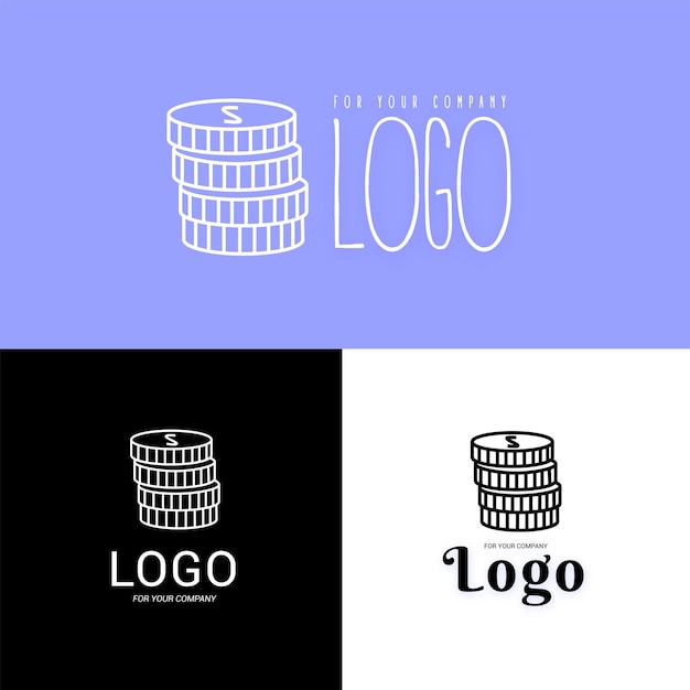 coins logotype money logo coins icon for web design or company isolated vector illustration Eps