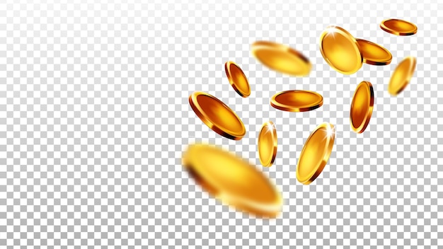 coins money falling from slot machine tool vector
