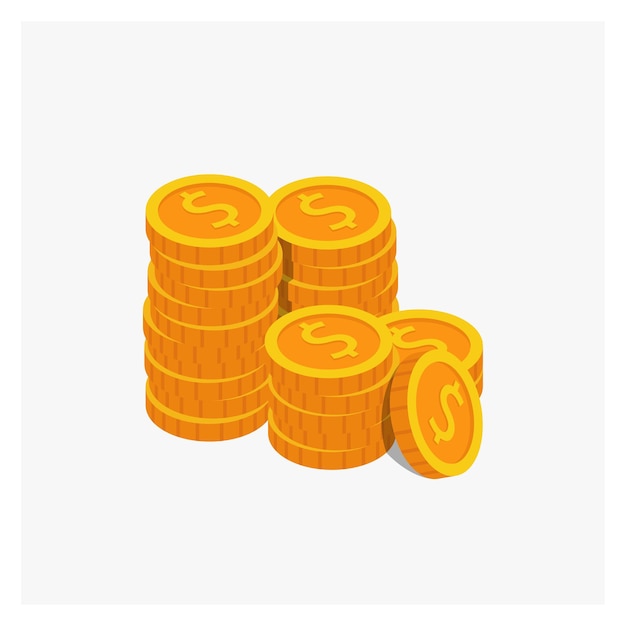 Векторная иллюстрация монет Penny Gold