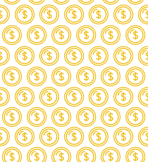 Coins Signs Seamless Pattern Background Vector