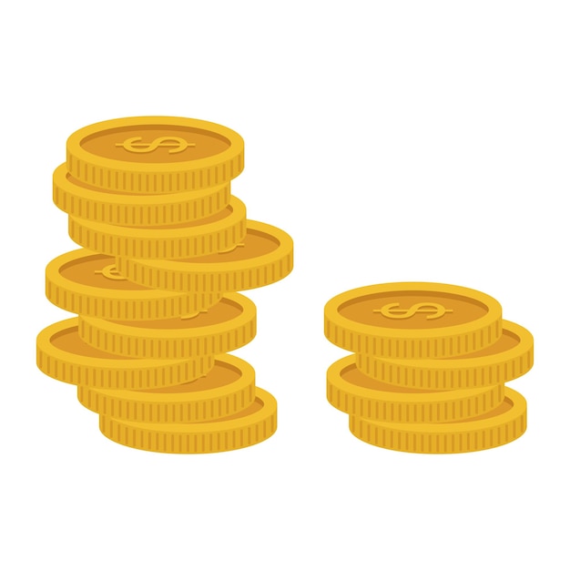 Vector coins stack 3d