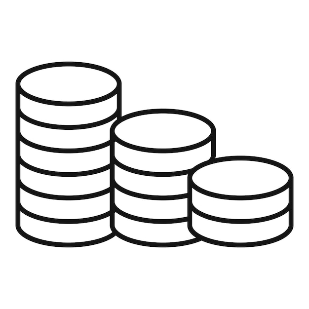 Coins stack icon Outline coins stack vector icon for web design isolated on white background