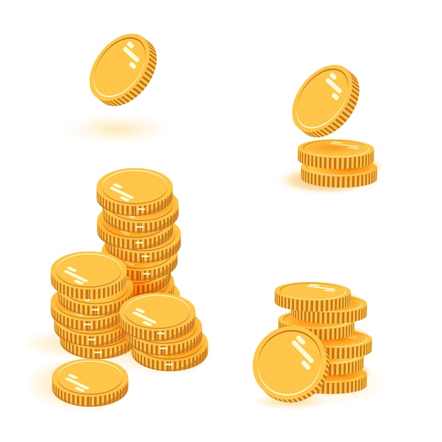 Coins stack set  illustration