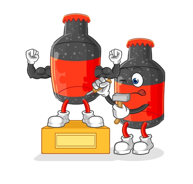 Cola beeldhouwer karakter cartoon mascotte vector