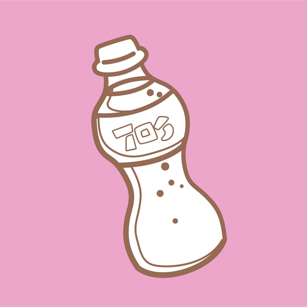 Cola Bottle Drink Cartoon Digital Stamp Outline