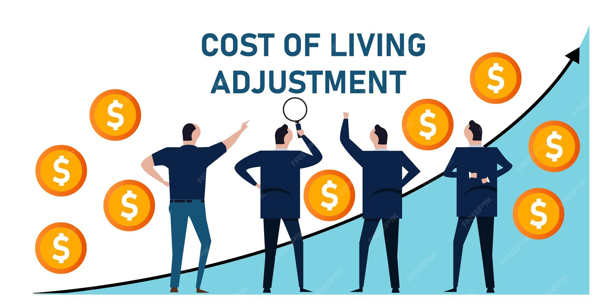Premium Vector COLA Cost of living adjustment rise of budget
