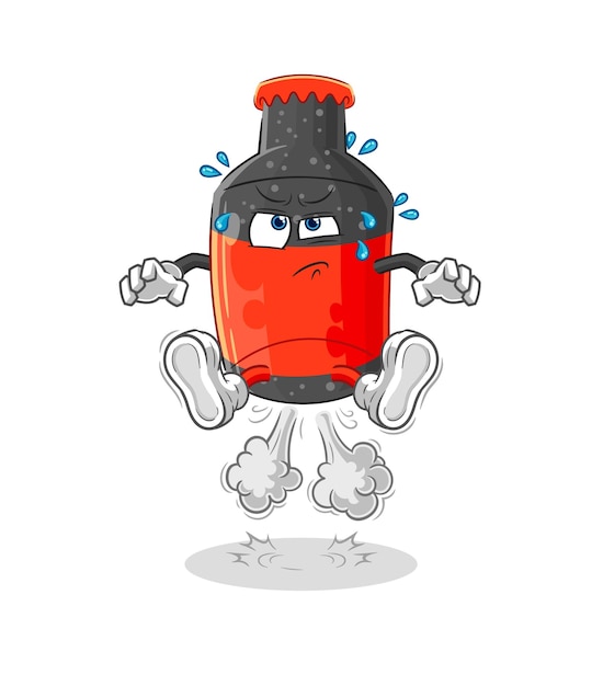 Cola fart jumping illustration character vector