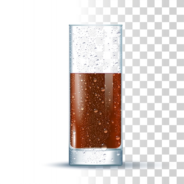 Vector cola slightly glass